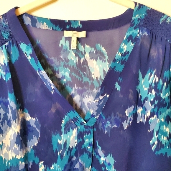 Joie Sheer Silk Watercolor Blouse Top - Picture 2 of 11